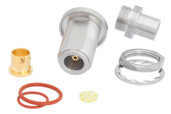 N Female Bulkhead Mount Precision Connector Clamp/Solder Attachment for PE-P300LL