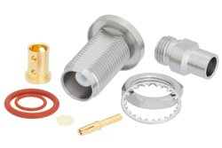 TNC Female Bulkhead Mount Precision Connector Clamp/Solder Attachment for PE-P142LL
