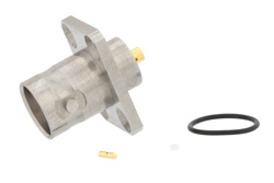 BNC Female Connector Solder Attachment 4 Hole Flange Mount for PE-047SR, PE-SR047FL, PE-SR047AL, IP68 Rated