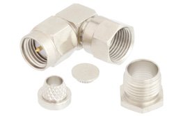 SMA Male Right Angle Connector Clamp/Solder Attachment for RG58, RG55, RG142, RG223, RG303, RG400, LMR-195, PE-C195