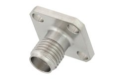 SMA Female Field Replaceable Connector 4 Hole Flange Mount .036 inch Pin, .500 inch Flange Size