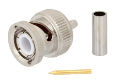 BNC Male Connector Crimp/Crimp Attachment for RG316-DS, RG188-DS, Up to 4 GHz