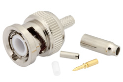 BNC Male Connector Crimp/Crimp Attachment for RG188-DS, RG316-DS