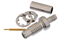 SMC Jack Bulkhead Mount Connector Crimp/Solder Attachment for RG188-DS, RG316-DS, .177 inch D Hole