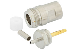 N Female Connector Crimp/Solder Attachment for RG188-DS, RG316-DS