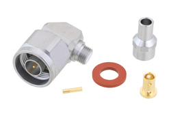 N Male Right Angle Connector Clamp/Solder Attachment for PE-P160LL