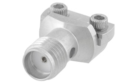 SMA Female Connector Clamp/Solder (Captive Contact) Attachment End Launch PCB, Microstrip/Coplanar Launch, 0.012 inch