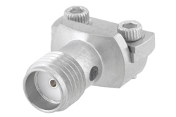 SMA Female Connector Clamp/Solder (Captive Contact) Attachment End Launch PCB, Microstrip/Coplanar Launch, 0.005 inch