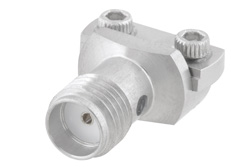 SMA Female Connector Clamp/Solder (Captive Contact) Attachment End Launch PCB, Microstrip/Coplanar Launch, 0.010 inch