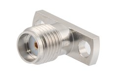 SMA母头现场可更换连接器，2孔法兰，Pin 0.009英寸，孔距0.400英寸，带金属环