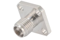 2.92mm母头现场可更换连接器，4孔法兰安装，Pin 0.009英寸，孔距0.340英寸，带金属触点环