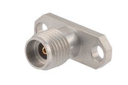 2.92mm母头现场可更换连接器，2孔法兰安装，Pin 0.009英寸，孔距0.481英寸，带金属触点环
