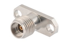 2.92mm母头现场可更换连接器，2孔法兰安装，Pin 0.02英寸，孔距0.481英寸，带金属触点环