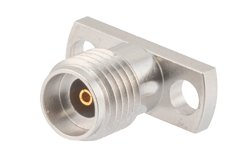 2.92mm母头现场可更换连接器，2孔法兰安装，Pin 0.009英寸，孔距0.355英寸，带金属触点环
