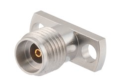 2.92mm母头现场可更换连接器，2孔法兰安装，Pin 0.012英寸，孔距0.355英寸，带金属触点环