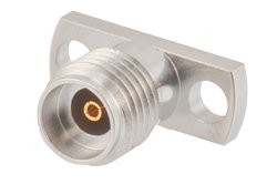 2.92mm母头现场可更换连接器，2孔法兰安装，Pin 0.015英寸，孔距0.355英寸，带金属触点环