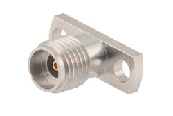 2.92mm母头现场可更换连接器，2孔法兰安装，Pin 0.009英寸，孔距0.400英寸，带金属触点环