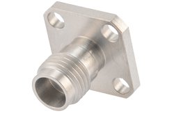 2.4mm母头现场可更换连接器，4孔法兰安装，Pin 0.009英寸，孔距0.340英寸，带金属触点环