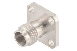2.4mm母头现场可更换连接器，4孔法兰安装，Pin 0.02英寸，孔距0.340英寸，带金属触点环