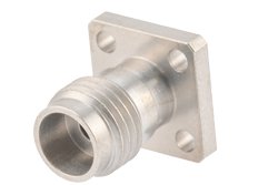 2.4mm母头现场可更换连接器，4孔法兰安装，Pin 0.009英寸，孔距0.250英寸，带金属触点环