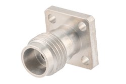 2.4mm母头现场可更换连接器，4孔法兰安装，Pin 0.012英寸，孔距0.250英寸，带金属触点环