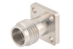 2.4mm母头现场可更换连接器，4孔法兰安装，Pin 0.02英寸，孔距0.250英寸，带金属触点环