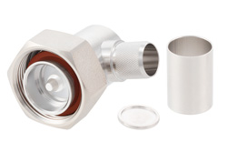 7/16 DIN Male Right Angle Connector Crimp/Solder Attachment for PE-C600, .600 inch, LMR-600, LMR-600-DB