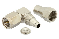 SMA Male Right Angle Connector Clamp/Solder Attachment For RG180, RG195