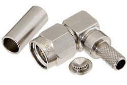 SMA Male Right Angle Connector Crimp/Solder Attachment for PE-B150, RG180, RG195