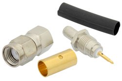 SMA Male Connector Solder/Solder (Captive Contact) Attachment For RG58, RG55, RG142, RG223, RG400