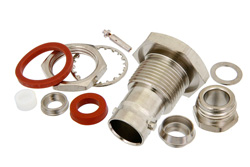 75 Ohm BNC Female Bulkhead Mount Connector Clamp/Solder Attachment for RG59B/U, RG62, RG71, .480 inch D Hole
