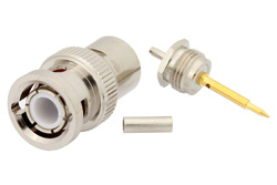 BNC Male Connector Crimp/Solder Attachment for RG178, RG196