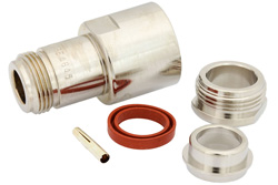 N Female Connector Clamp/Solder Attachment for RG14, RG217