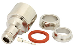 N Female Connector Clamp/Solder Attachment for RG17, RG218, RG219