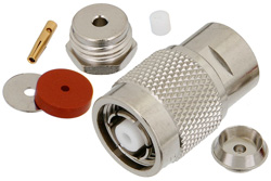 RP TNC Male Connector Clamp/Solder Attachment For RG178, RG196
