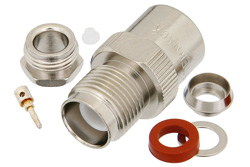 RP-TNC Female Connector Clamp/Solder Attachment for RG59B/U, RG62