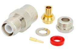 RP TNC Female Connector Clamp/Solder Attachment For PE-SR402AL, PE-SR402FL, RG402