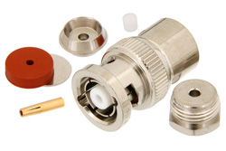 RP BNC Male Connector Clamp/Solder Attachment For RG178, RG196