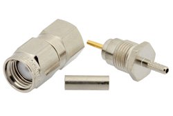 RP SMA Male Connector Crimp/Solder Attachment for RG178, RG196
