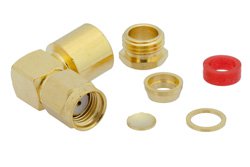RP SMA Male Right Angle Connector Clamp/Solder Attachment For RG58, RG55, RG141, RG142, RG223, RG400
