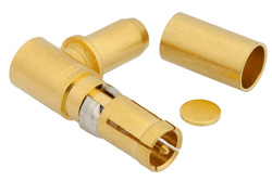 D-Sub Receptacle Right Angle Contact Crimp/Solder Attachment For RG58, RG141, RG303