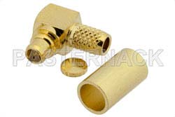 MMCX Plug Right Angle Connector Crimp/Solder Attachment for RG174, RG316, RG188, LMR-100, PE-B100, PE-C100, 0.100 inch