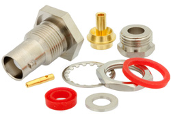 BNC Female Bulkhead Mount Connector Clamp/Solder Attachment for PE-SR405AL, PE-SR405FL, RG405