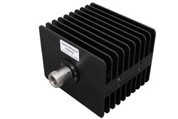 50 Watt RF Load Up to 18 GHz With N Female Input Square Body Black Anodized Aluminum Heatsink