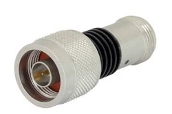 2 dB Fixed Attenuator, N Male to N Female Black Anodized Aluminum Heatsink Body Rated to 5 Watts Up to 18 GHz