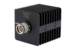 1 dB Fixed Attenuator, N Male to N Female Black Anodized Aluminum Heatsink Body Rated to 25 Watts Up to 18 GHz