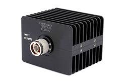 20 dB Fixed Attenuator, N Male to N Female Directional Black Anodized Aluminum Heatsink Body Rated to 50 Watts Up to 18 GHz