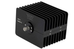 10 dB Fixed Attenuator, SMA Male to SMA Female Directional Black Anodized Aluminum Heatsink Body Rated to 50 Watts Up to 18 GHz