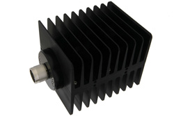 20 dB Fixed Attenuator, N Male to N Female Directional Black Anodized Aluminum Heatsink Body Rated to 100 Watts Up to 1.5 GHz