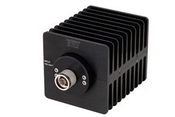 6 dB Fixed Attenuator, N Male to N Female Directional Black Anodized Aluminum Heatsink Body Rated to 100 Watts Up to 1.5 GHz